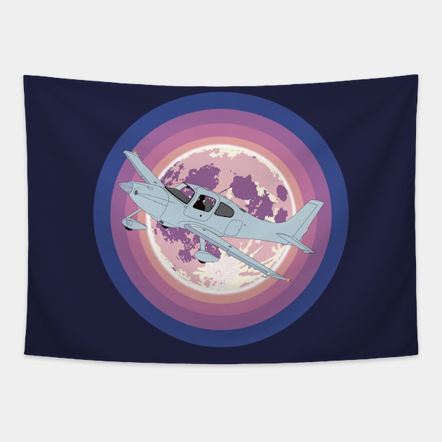 Cirrus SR22 Purple Moon Tapestry by Kassi Skye