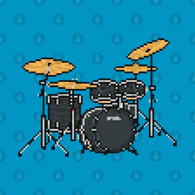 Pixel Black Oak Drums by gkillerb