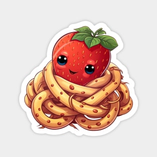 Strawberry Spaghetti Noodles Cute Magnet