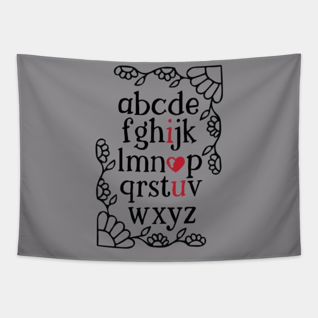 the alphabet of i love you Tapestry by Kidsey