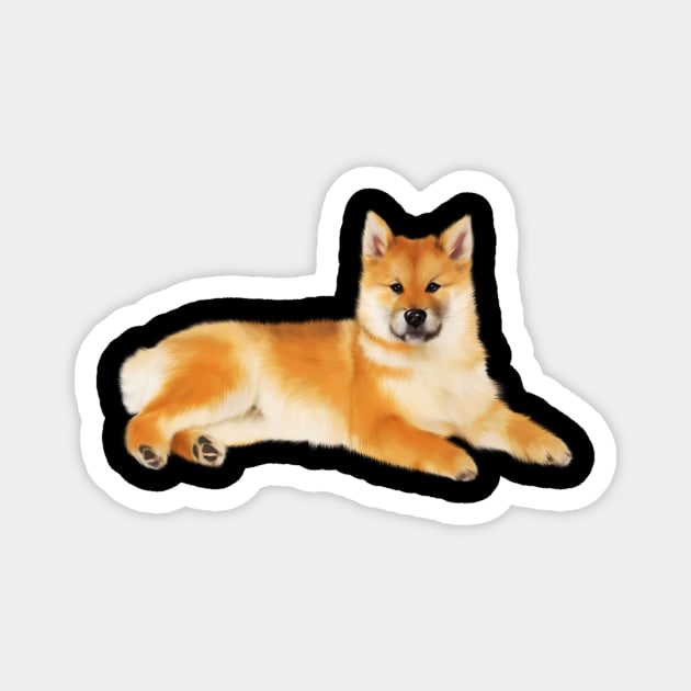 Shiba Inu Dog Resting, Love Shiba Inu Dogs Magnet by logiamerch