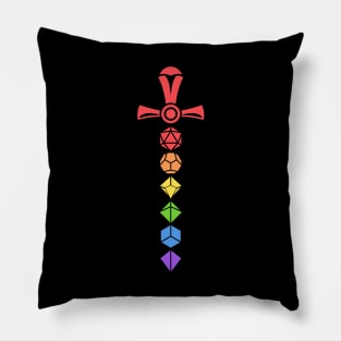 Roleplaying Dice Set Rainbow Tabletop RPG Pillow