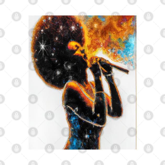 Cosmic Girl (With Background) by My Paperless Canvas