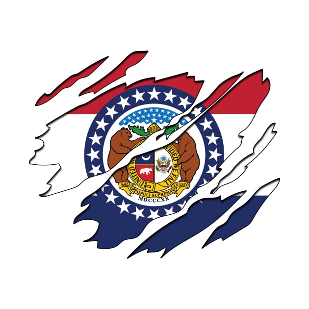 Tear Away Missouri Flag by InspiredQuotes