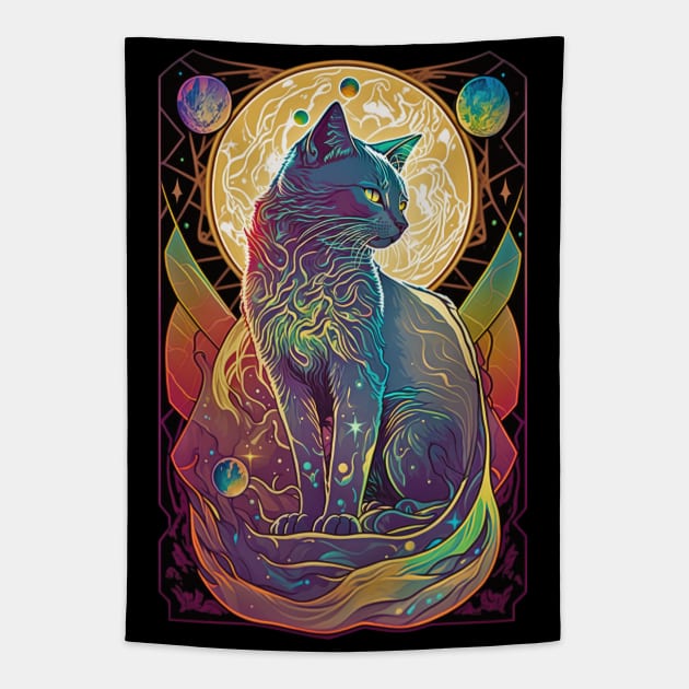 The Cat of Many Fortunes Tapestry by Mojitojoe