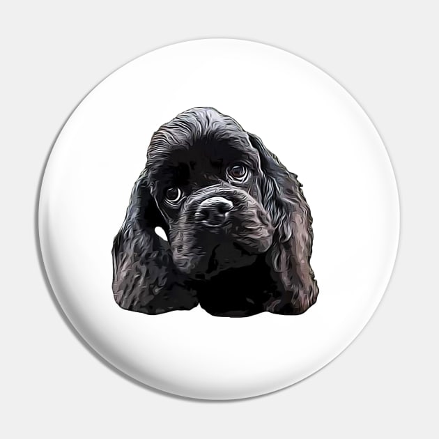 American Cocker Spaniel Cutest Black Dog Pin by ElegantCat