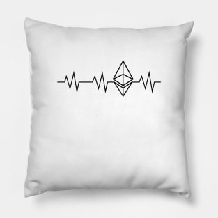 Ethereum Heartbeat Black Crypto Shirt Blockchain Revolution Pillow