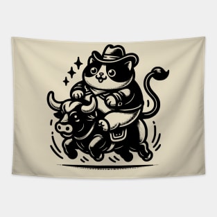 Rodeo Cowboy Cat Tapestry