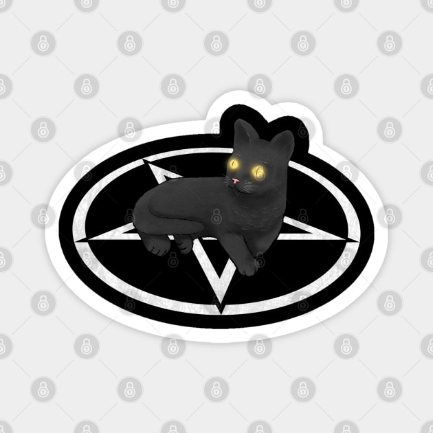 Black Metal Cat Magnet by Justanos