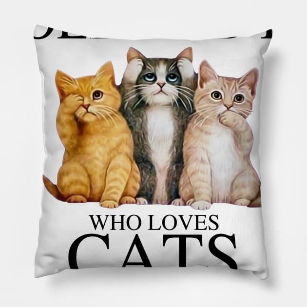 Never Underestimate An Old Lady Who Loves Cats June Pillow by louismcfarland