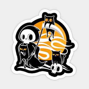 death with scythe and black cats Magnet