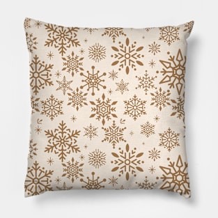 Beige Snowflakes Christmas Pattern Pillow