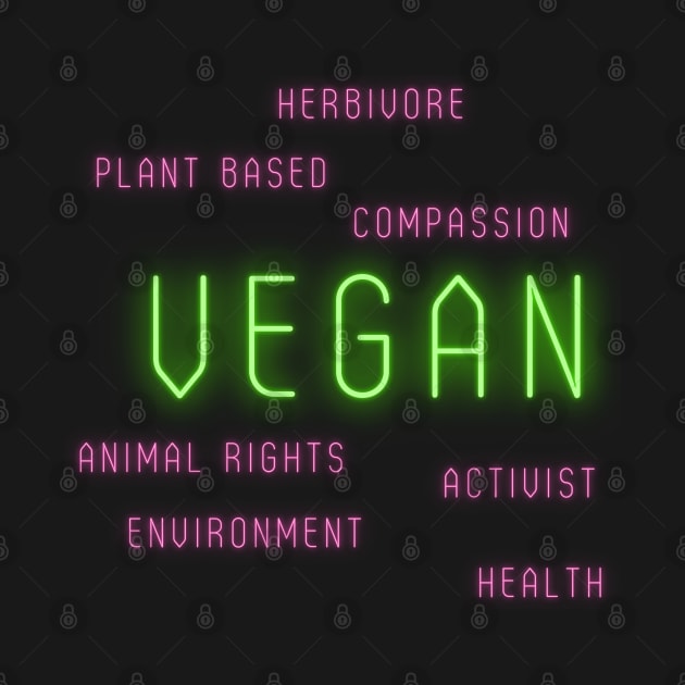 Vegan Word Cloud by Bearded Vegan Clothing