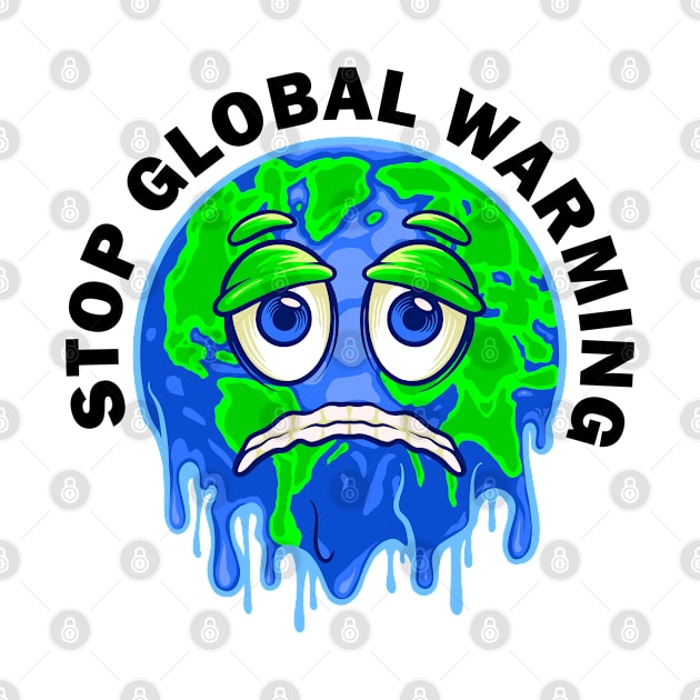 Stop Global Warming - Melting Earth by Whimsical Frank