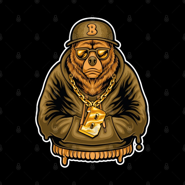 Hip Hop Bear, Illustration Mascot, Graffiti Style by PhatStylez