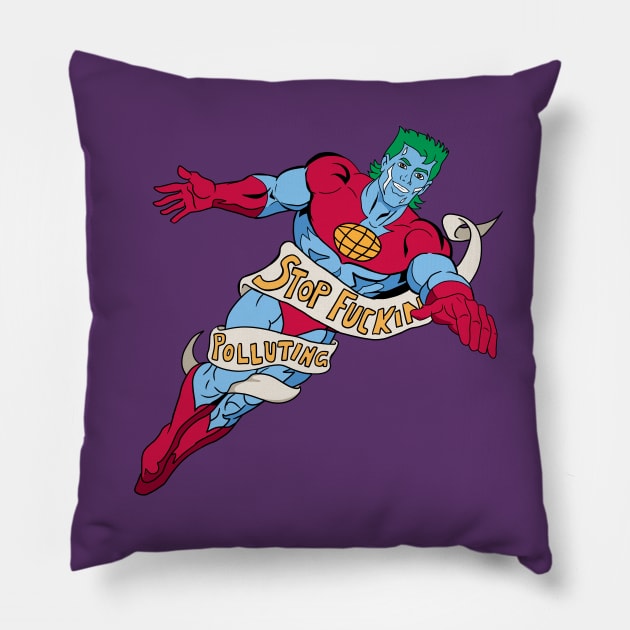 CaptainPlanet - Stop Polluting Pillow by DILLIGAFM8