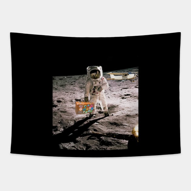Moon space vacation Tapestry by DadOfMo Designs