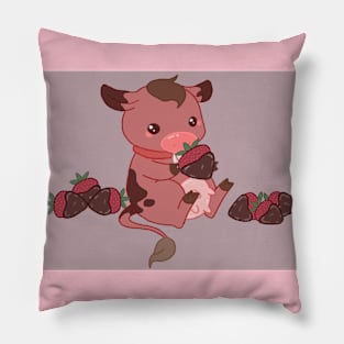 Strawberry Dipped Cow Pillow