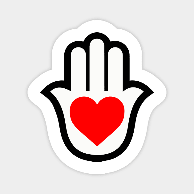 Hand Red Heart Magnet by livania