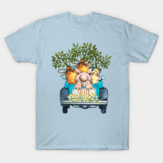 Disover Cute Easter Truck Carrot Bunny 01 - Bunny - T-Shirt