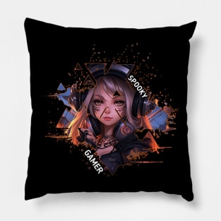 Halloween Gamer Witch Girl Pillow