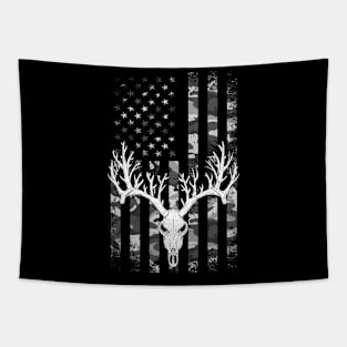 Buck Deer Hunting American Camouflage USA Flag Tapestry