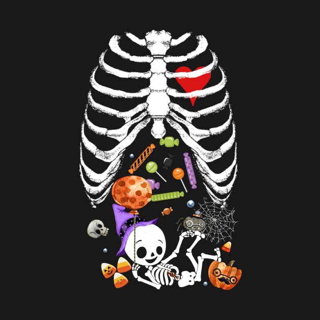 Maternity Baby Skeleton with Candy Halloween by ChristianCrecenzio