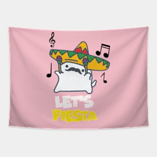 Let's Fiesta Mexican Cat Dancing Funny Cinco De Mayo Tapestry