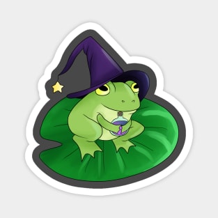 Wizard Frog on a Lilypad Magnet