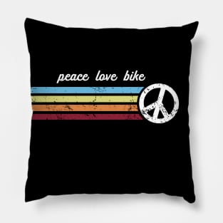 Retro Stripes Peace Love Bike Pillow