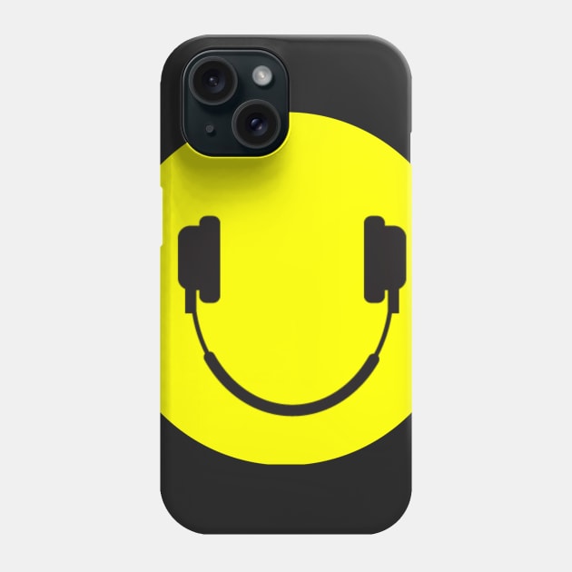 Headphone Smiley Face Phone Case by craigcreationz