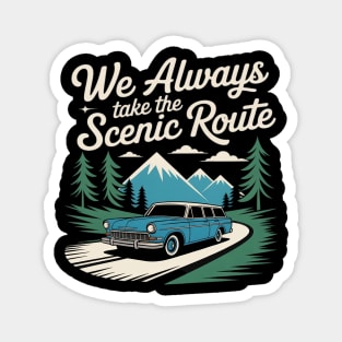 Scenic Route Family Road Trip Vacation Matching Magnet