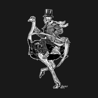 Quarantine Art: Death Rides An Ostrich T-Shirt