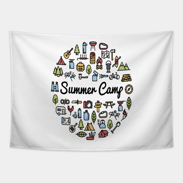 SUMMER  CAMP Tapestry by sineyas