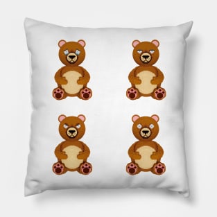 Grizzly Bear Pixelart #002 Pillow