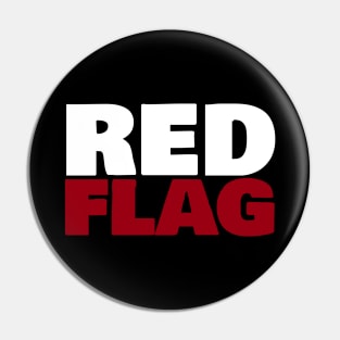 Red Flag Typography Pin