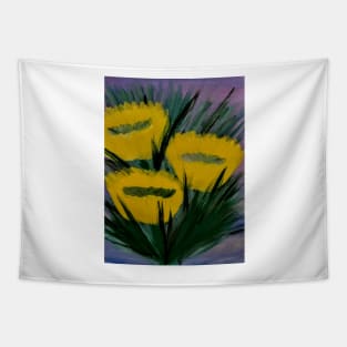 abstract yellow wildflower Tapestry