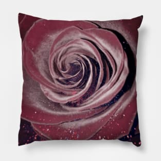 Cosmic Red Rose Pillow