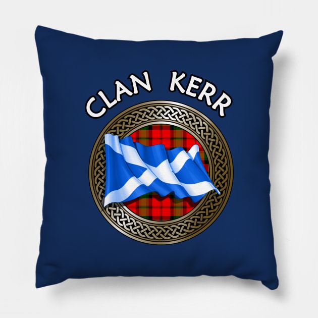 Clan Kerr Crest & Tartan Knot Pillow by Taylor'd Designs