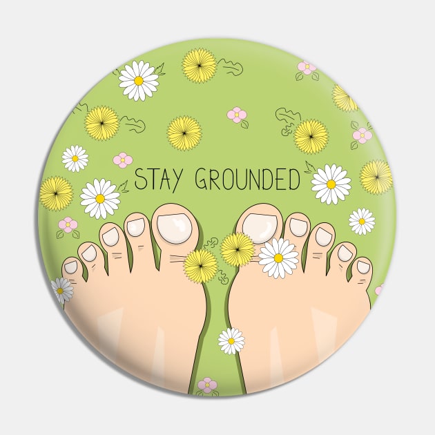 Stay grounded inspirational quote with top view on barefoot Pin by SooperYela