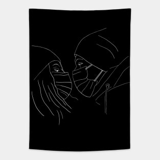 Man and Woman Kissing Tapestry