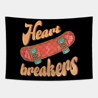 Heartbreaker Cute Heart And Skateboard Happy Valentines Day Tapestry