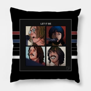 THE BEATLES - LET IT BE - FAN ART - ROCK MUSIC GROUP Pillow