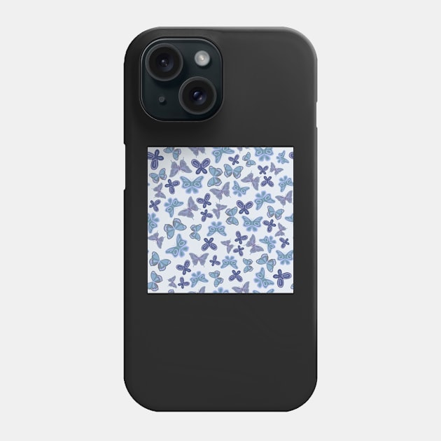 Blue butterfly pattern Phone Case by cait-shaw