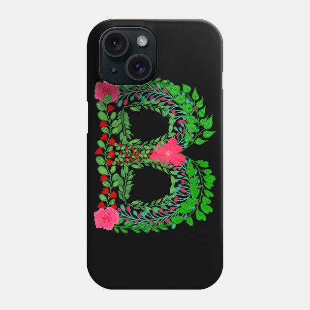 LETTER B FROM LEAVES AND FLOWERS Phone Case by FLOWER_OF_HEART