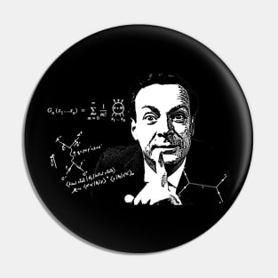 Richard Feynman OG Diagrams Pin