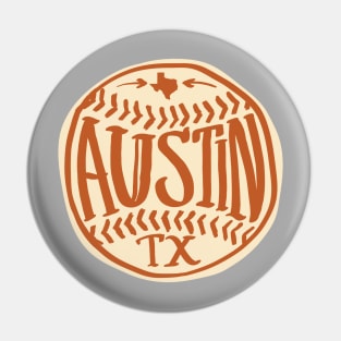 Austin Texas Hand Drawn Typography Baseball T-Shirt Pin