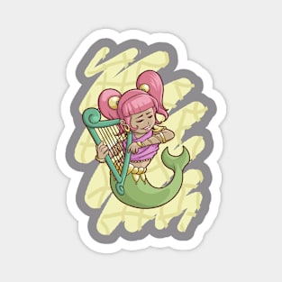 Mermaid Play Harp Magnet