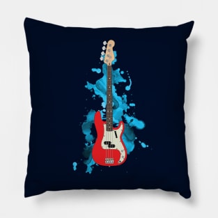 P-style Bass Guitar Fiesta Red Color Pillow