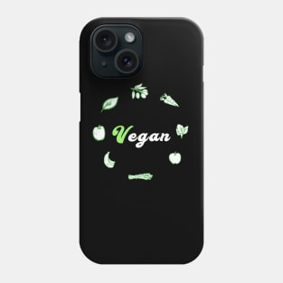 Vegan design with vegetables and fruits Phone Case